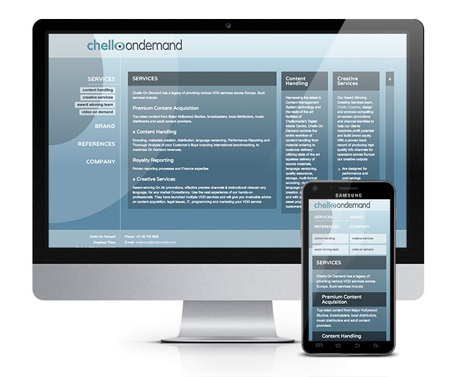 Responsive webdesign voor Chello Creative