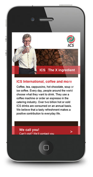 Mobiele website voor ICS vending