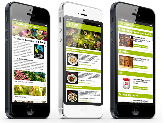 Mobiele websites voor plus retail