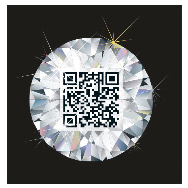 QR code ontwerp met een diamant