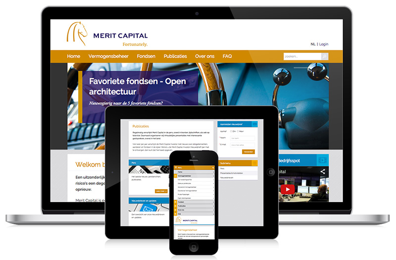 Responsive webdesign voor Merit Capital
