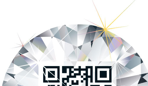 QR code ontwerp met diamant